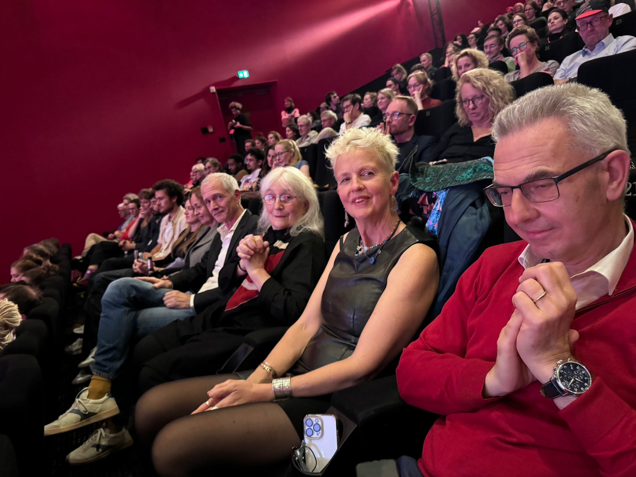 Members of the audience at a cinema screening